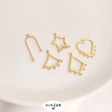 14K Geometric Diamond Tassel Earrings DIY Accessories