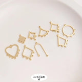 14K Geometric Diamond Tassel Earrings DIY Accessories