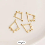 14K Geometric Diamond Tassel Earrings DIY Accessories