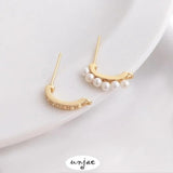 C-shaped 925 Silver Needle Earrings DIY Jewelry Accessories