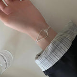 S925 Sterling Silver Double Layer Knot Bracelet with 11 Charms