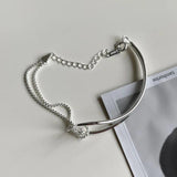 S925 Sterling Silver Double Layer Knot Bracelet with 11 Charms