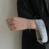 S925 Sterling Silver Double Layer Knot Bracelet with 11 Charms