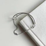 S925 Sterling Silver Double Layer Knot Bracelet with 11 Charms