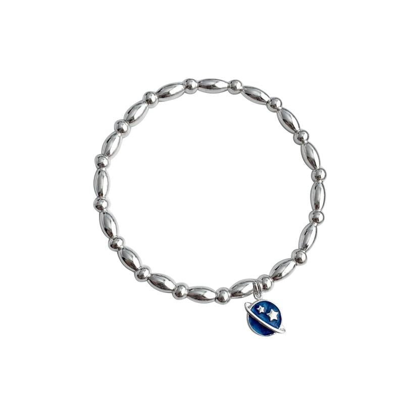 S925 Sterling Silver Beads Stretch Bracelets for Women