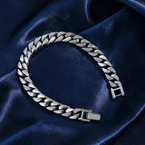 Sterling Silver Horse Whip Bracelet Cuban Ins Hip-hop Retro Ring
