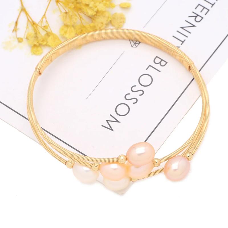 Pearl Bracelet Brass Ring Inlay Original Pearls Charm Bracelet