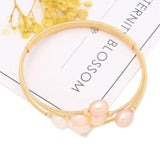 Pearl Bracelet Brass Ring Inlay Original Pearls Charm Bracelet