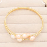 Pearl Bracelet Brass Ring Inlay Original Pearls Charm Bracelet