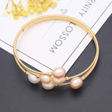 Pearl Bracelet Brass Ring Inlay Original Pearls Charm Bracelet
