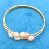 Pearl Bracelet Brass Ring Inlay Original Pearls Charm Bracelet