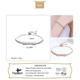 TrustDavis Sterling Silver Bowknot Bracelet with Zircon for Women Girls