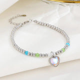 TrustDavis 925 Silver Moonstone Heart Bracelet Wedding Jewelry