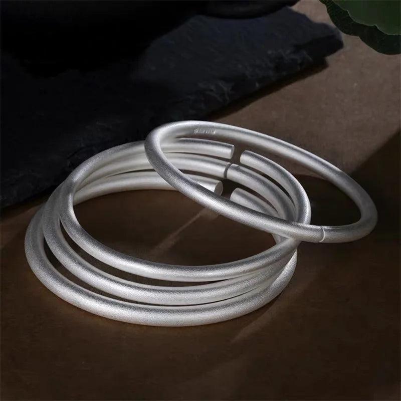Solid Retro Bracelet Women Wedding Engagement Party Silver Jewelry