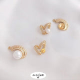 Gold Zirconium Love Heart Birdtail Bead Pendant DIY Necklace