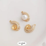 Gold Zirconium Love Heart Birdtail Bead Pendant DIY Necklace