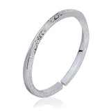 Twisted Frosted Cuff Bracelet Antique Silver 925 Silver Open Bracelet