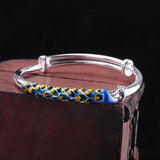 Silver Lady Cloisonne Peacock Bracelet