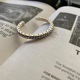 S925 Thai Silver Star Cuff Bracelet, Retro Open Style