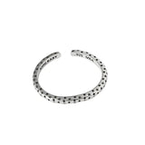 S925 Thai Silver Star Cuff Bracelet, Retro Open Style