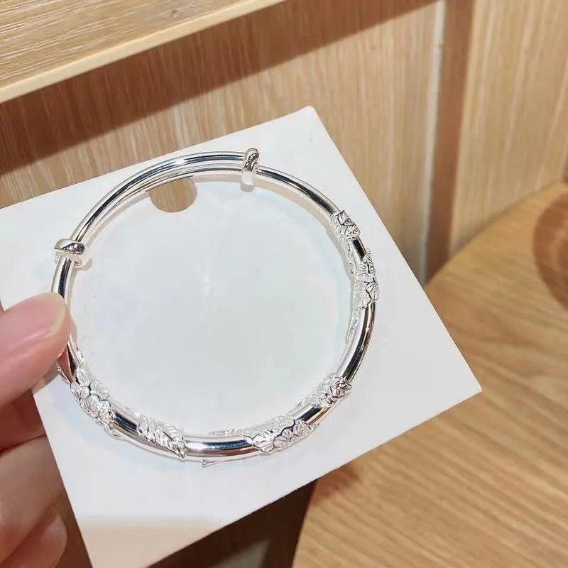 Silver999 Sterling Silver Women's Open Mouth Bracelet