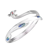 Cloisonne Painted Peacock Silver S999 Bracelet