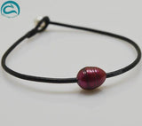Handwork Leather Pearl Jewellery Brown Bracelet