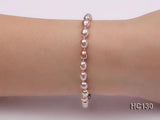 Purple Rice Freshwater Pearl Bracelet 925 Silver Clasp