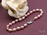 Purple Rice Freshwater Pearl Bracelet 925 Silver Clasp