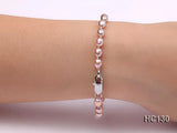 Purple Rice Freshwater Pearl Bracelet 925 Silver Clasp