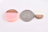 Geometric Round Earrings, Wood and Resin Hand Jewelry Accessories