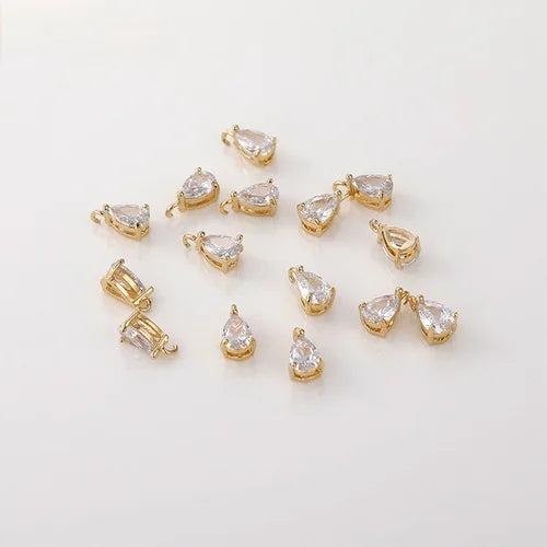 Color-preserving Copper-Plated 14K Mini Drop Zircon Pendant Bracelet
