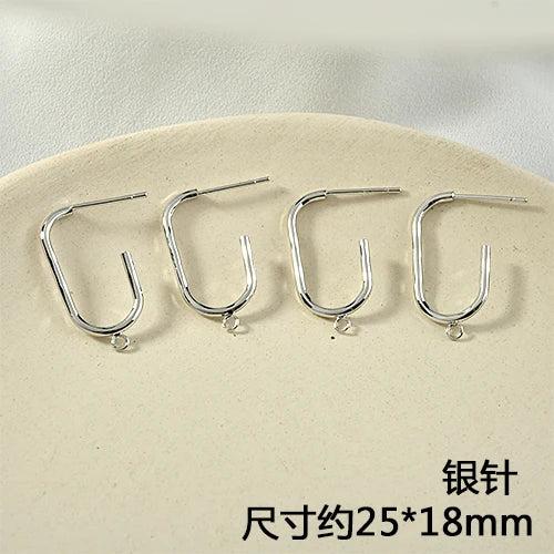 U-Shaped Silver Needle Ear Stud Earrings DIY Accessories
