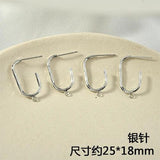U-Shaped Silver Needle Ear Stud Earrings DIY Accessories
