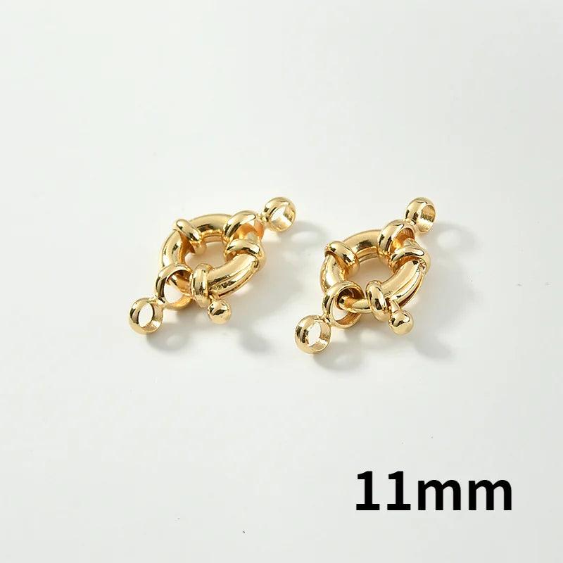 Gold-Plated Round Sailor Clasp DIY Pearl Necklace Bracelet End Clasp