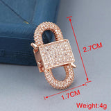 Copper Micro Pave Zirconia Lock Clasps Hook Bracelet/Necklace