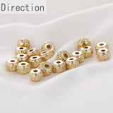 14k Retro Pattern Wheel Beads DIY Jewelry Accessory