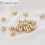 14k Retro Pattern Wheel Beads DIY Jewelry Accessory