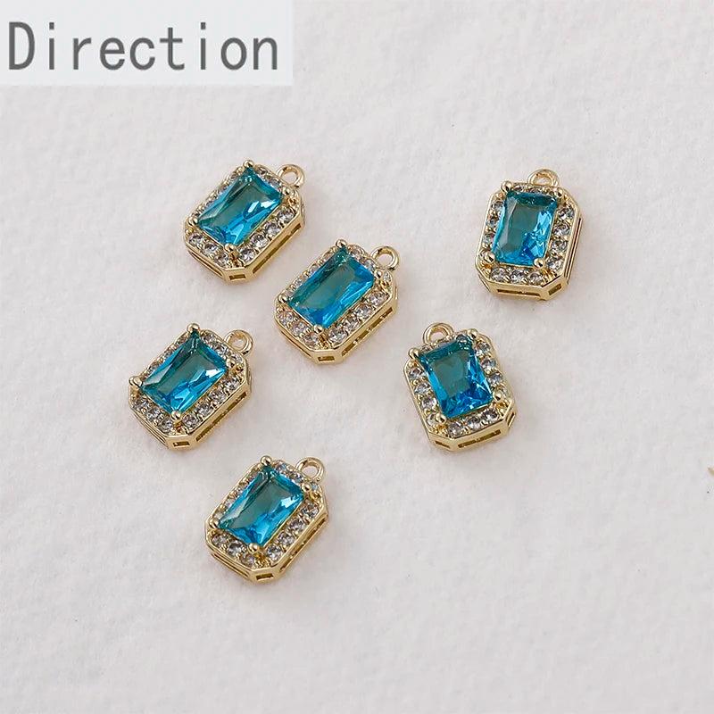 14k Geometric Diamonds Light Compact Pendant DIY Jewelry Accessory