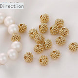 14K Color-Preserving Hollow Lantern Peas Beads DIY Bracelets Jewelry 6PCS