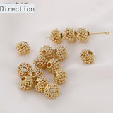 14K Color-Preserving Hollow Lantern Peas Beads DIY Bracelets Jewelry 6PCS