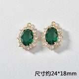 Vintage Crystal Zircon Oval Pearl Necklace Pendant DIY Accessories