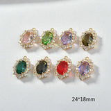 Vintage Crystal Zircon Oval Pearl Necklace Pendant DIY Accessories
