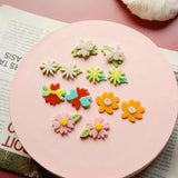 Acrylic Summer Flowers Stitching Earring Patch DIY Hairpin Material