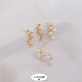 Color-Preserving 14K Bag Pearl Stud Earrings DIY Material Accessories