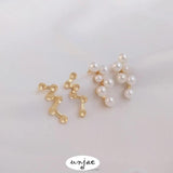 Color-Preserving 14K Bag Pearl Stud Earrings DIY Material Accessories