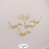 Color-Preserving 14K Bag Pearl Stud Earrings DIY Material Accessories