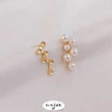 Color-Preserving 14K Bag Pearl Stud Earrings DIY Material Accessories