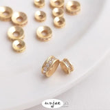 14K Gold-Coated Zircon Bead Isolation Bead DIY Jewelry