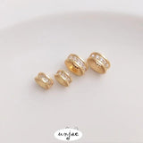 14K Gold-Coated Zircon Bead Isolation Bead DIY Jewelry